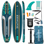 SkatingerLeafy Expedition Green Allround Paddle SUP Board – Stability, Endurance & Control