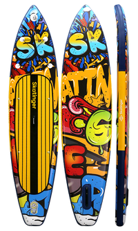 Skatinger Graffiti Yellow Touring Paddle SUP Board – Boldness, Contrast & Performance