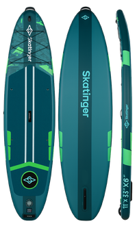 Skatinger Ice Age Green Touring Paddle SUP Board – Dynamic, Stable & Adventurous
