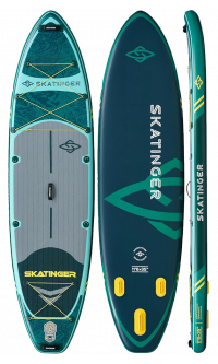 Skatinger Fishing Green Touring Paddle SUP Board – Rugged, Stable & Exploratory