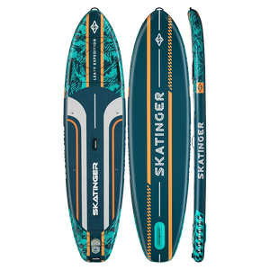 SkatingerLeafy Expedition Green Allround Paddle SUP Board – Stability, Endurance & Control