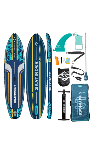 Skatinger Leafy Expedition Blue Allround Paddle SUP Board – Speed, Stability & Control