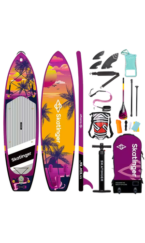 Skatinger Upgraded Sunrise Allround Paddle SUP Board – Adventure, Glide & Tropical