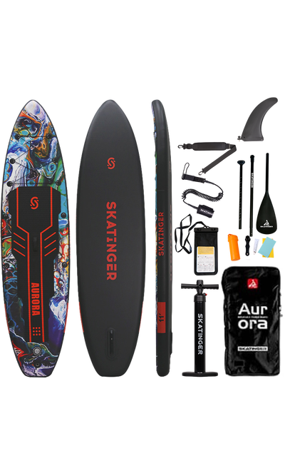 Skatinger Aurora Black Allround Paddle SUP Board – Bold, Celestial & Performance