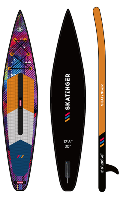 Skatinger CMYK Orange Racing SUP Board – Sharp, Bold & Unstoppable