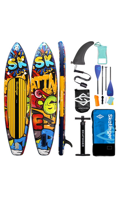 Skatinger Graffiti Yellow Touring Paddle SUP Board – Boldness, Contrast & Performance