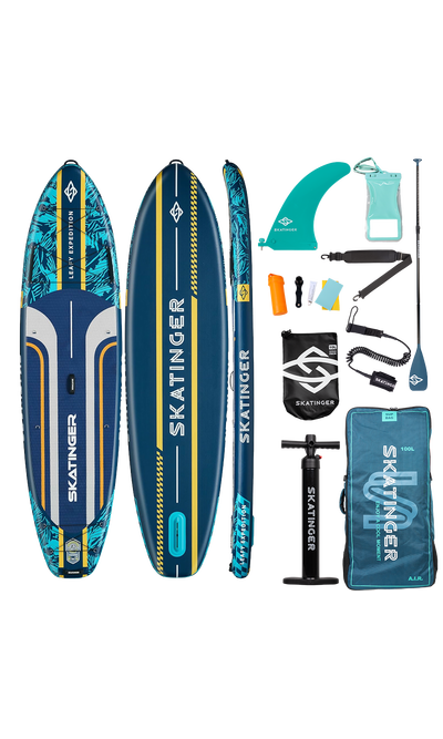 Skatinger Leafy Expedition Blue Allround Paddle SUP Board – Speed, Stability & Control