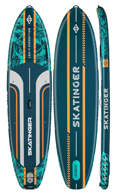 SkatingerLeafy Expedition Green Allround Paddle SUP Board – Stability, Endurance & Control