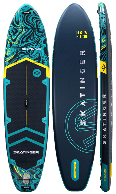 Skatinger Prana Dark Blue Allround Paddle SUP Board – Grip, Stability & Confidence