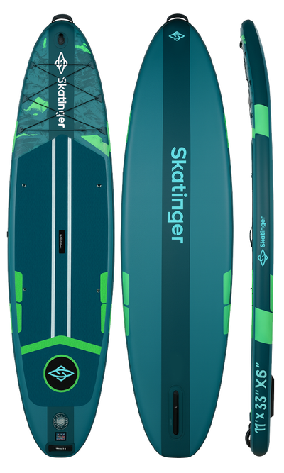 Skatinger Ice Age Green Touring Paddle SUP Board – Dynamic, Stable & Adventurous