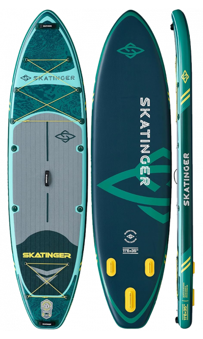 Skatinger Fishing Green Touring Paddle SUP Board – Rugged, Stable & Exploratory