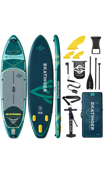Skatinger Fishing Green Touring Paddle SUP Board – Rugged, Stable & Exploratory