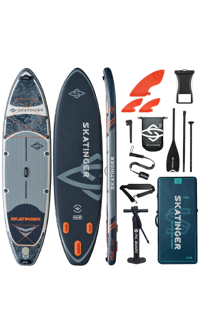 Skatinger Fishing Grey Touring Paddle SUP Board – Stable, Versatile & Adventurous